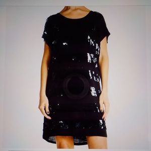 Michael Kors Black Sequin Stretch Dress